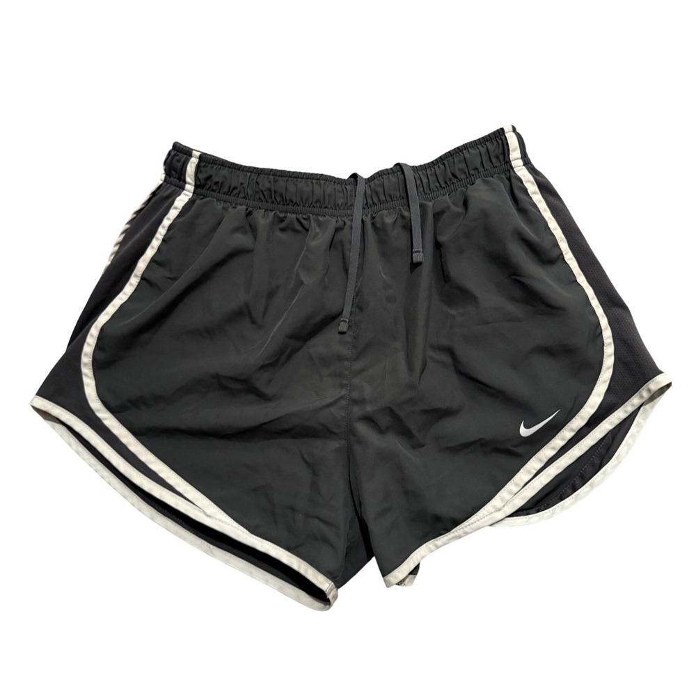 Nike Dri Fit Women's Running Shorts Black White Athletic Gym Workout Medium